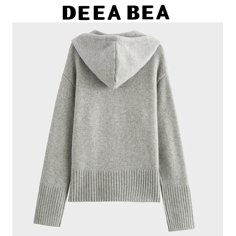 การออกแบบที่ทันสมัยและหลากหลายหลวมและลําลองแขนยาวซิปถักเสื้อแจ็คเก็ตคลุมด้วยผ้า Wameful และสวยงาม