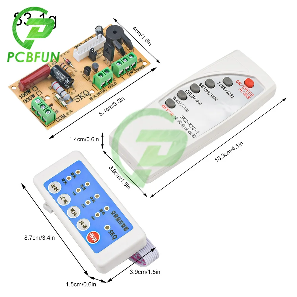 Air Conditioning Fan Electric Fan Universal Motherboard Circuit Board with Remote Control 300W AC 110--220V 50/60HZ