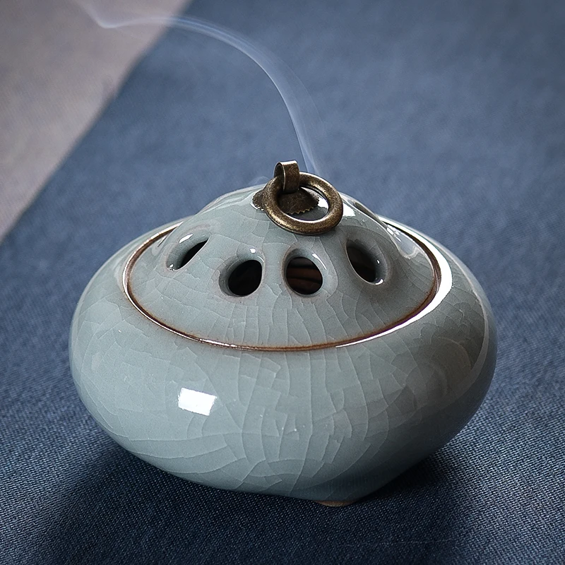 Sandalwood Stove Incense Indoor Incense Burner Tea Ceremony Buddha Worship Zen Ceramic Incense Coil Lucky Incense Burner