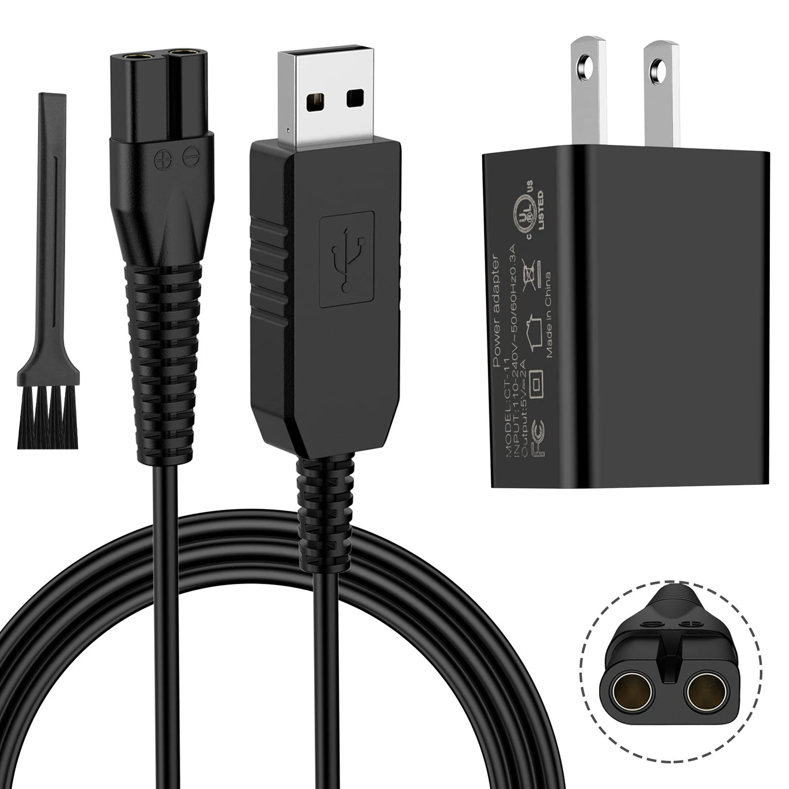 Cabo de carregamento usb 3.5v 1a para whal 9649 adaptador cabo de carregador compatível apenas com aparador sem fio wahl 9649