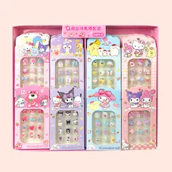 Cute Sanrio Stereoscopic Nail Art Set Kawaii Hello Kittys Cinnamoroll My Melody Kuromi Sweet Cartoon Nail Accessories Girls Gift