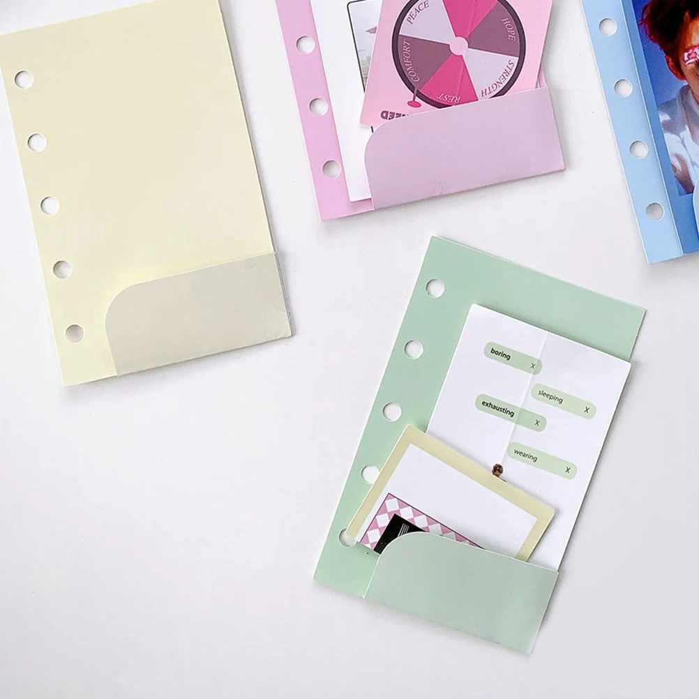 

8 Pieces Ring Binder Pockets Scrapbook Insert Replaceable Small Budget Insert Storage Daily Use Loose Leaf ganizer Pocket