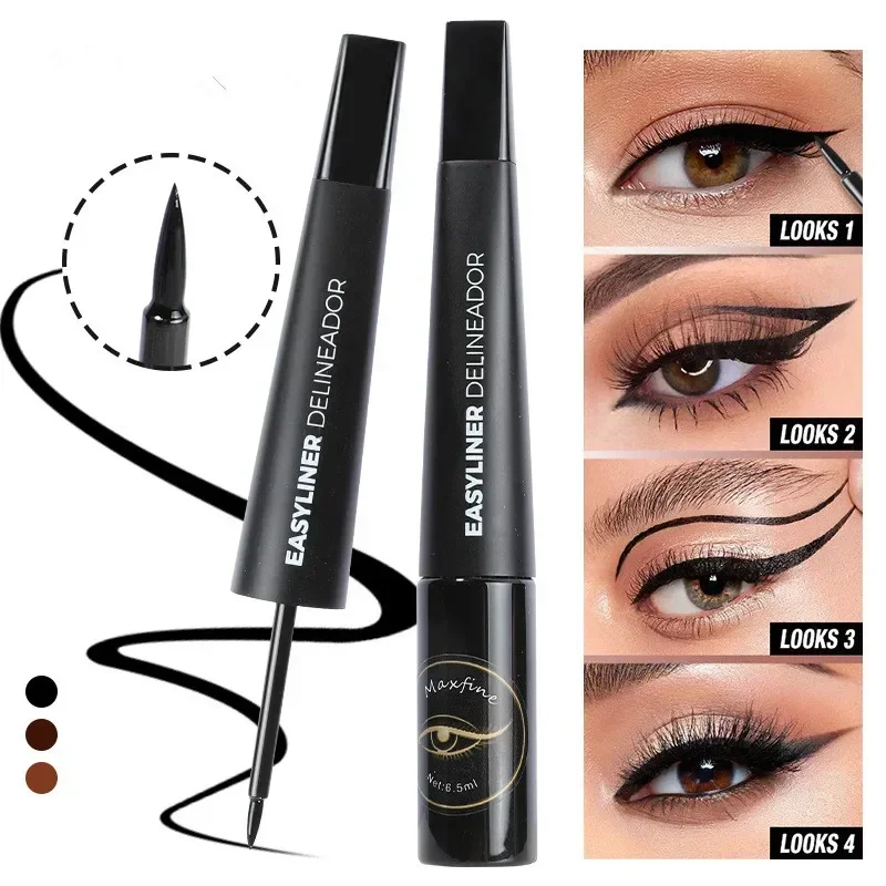 Ultra Thin Matte Black Brown Liquid Eyeliner Waterproof Sweatproof Lasting Quickily Drying Eyeliner Pencil Eyes Makeup Cosmetics