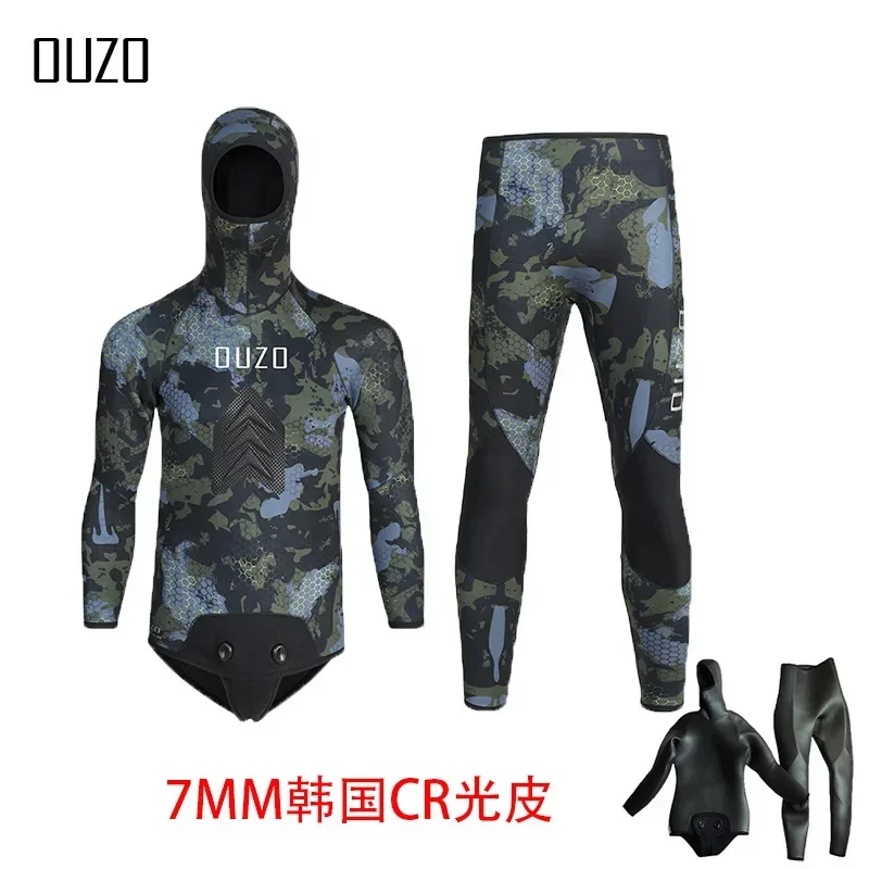 7MM Fishing Suit CR Light Leather Diving S uit Split Camouflage Cold And Warm Thickened Free Diving Fishing Suit