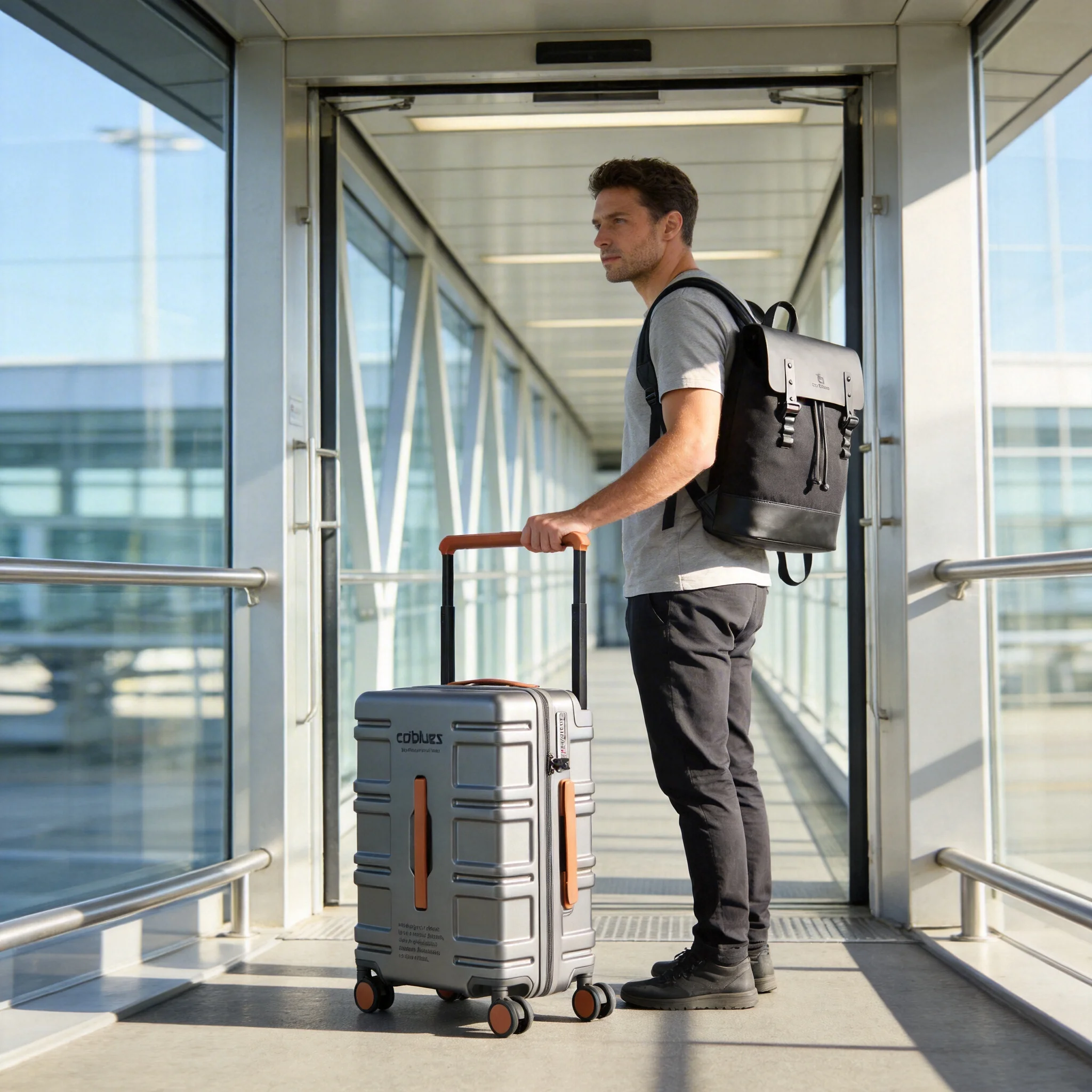 

Комплект из 2 предметов: чемодан и рюкзак, с широкой ручкой, из поликарбоната, с универсальными колесами, с кодовым замком, большой вместимости, рюкзак вмещает ноутбуки до 16 дюймов