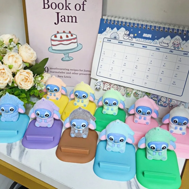 

Kawaii Disney Stitch Mobile Phone Holder Base Anime Cartoon Stitch Desk Decorative Ornament Stand Cell Phone Holder Kids Gifts