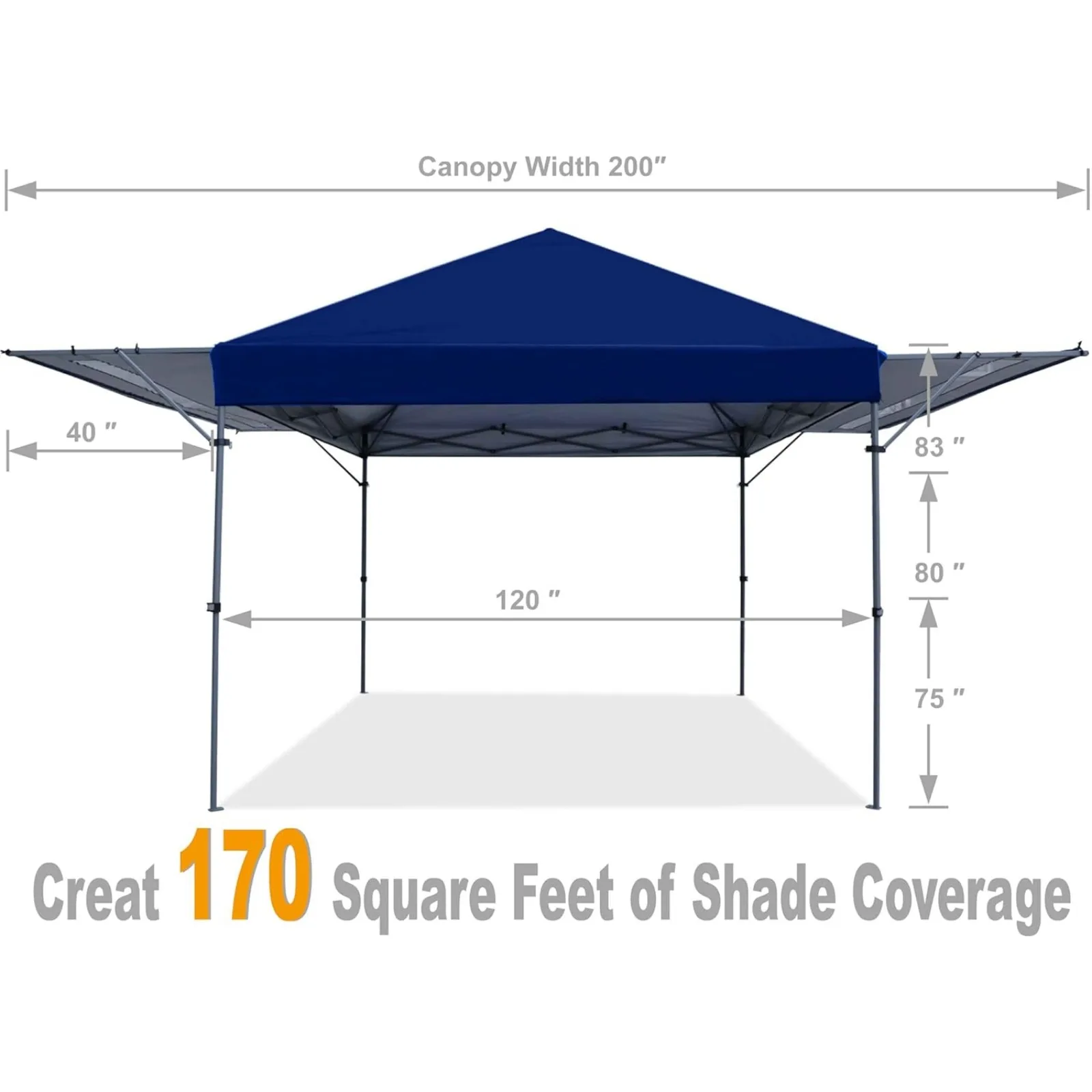 US 10x10 Pop-up Gazebo Canopy Tent with Double Awnings Navy Blue