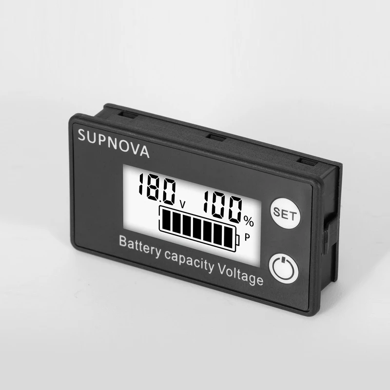 Indicatore di capacità della batteria voltmetro cc DC 8V-100V piombo acido litio LiFePO4 Tester della batteria misuratore di alimentazione 12V 24V