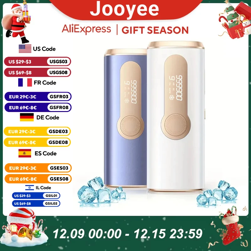 JOOYEE IPL Hair Removal Device Laser 999900 Flashes Facial Legs Arms Body Bikinis Epilator For Women Men Home Safe Hair-Remover