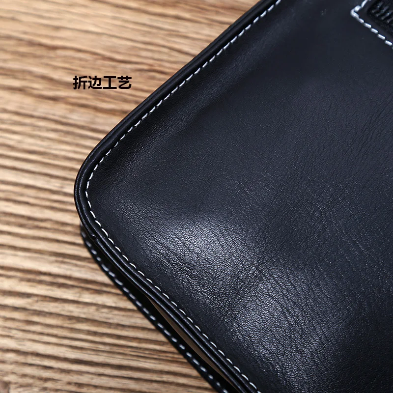 Nzpj Echt leder Herren Clutch Tasche natürliche Rindsleder Brieftasche große Kapazität Handy tasche lässig Business Umschlag für – Detail 12