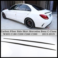 For Mercedes Benz C Class W205 C180 C200 C260 C300 2015-2019 Carbon Fiber Body Side Skirt Lip Spoiler Auto Modification Splitter