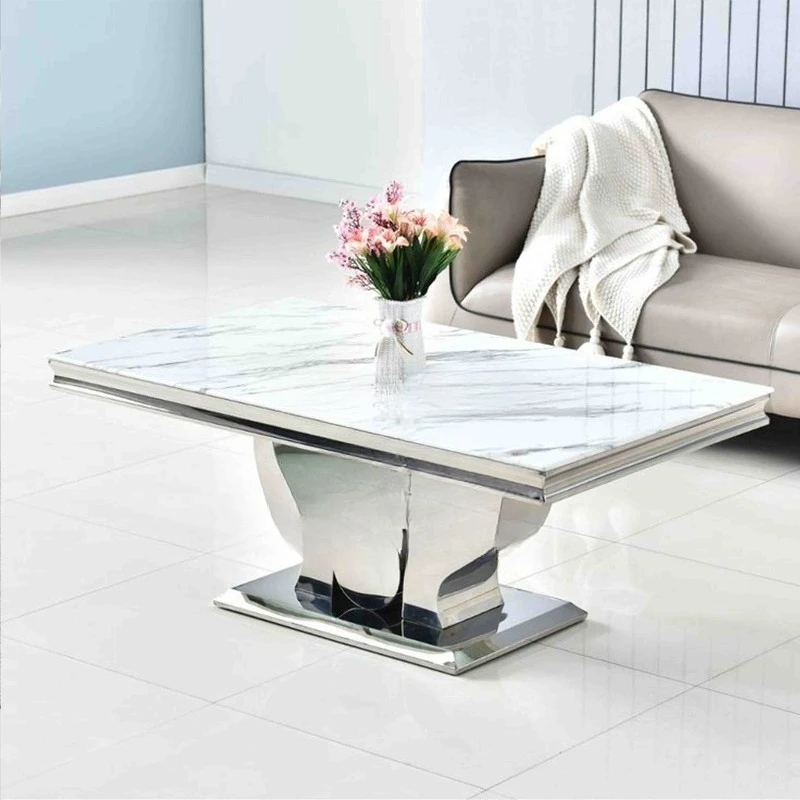 Nordic gold luxury modern marble coffee table rectangular smart coffee table