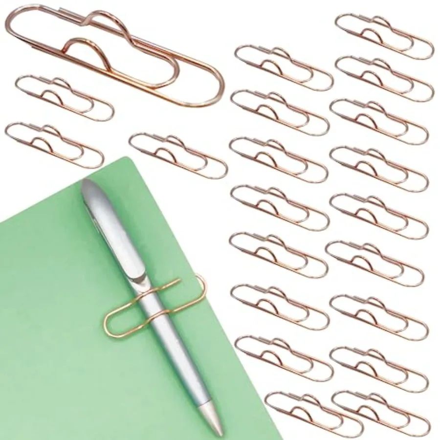 

Multifunctional Pen Clips, 20pcs Portable Metal Paper Clips Large Size Office School Supplies, Pen Holder for Notebook, Books,