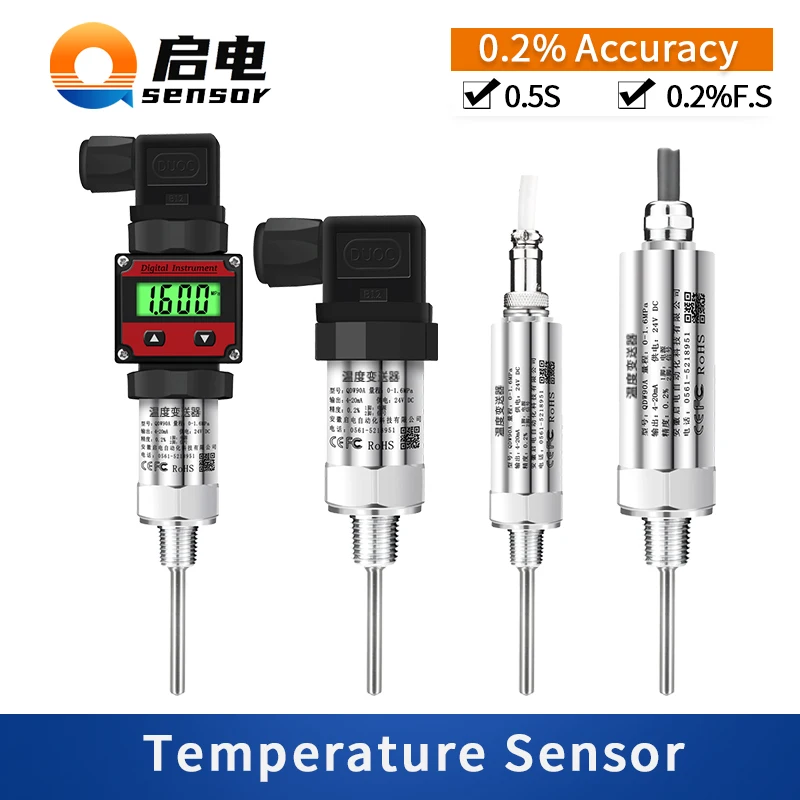 PT100 Temperature Sensor RTD LCD Digital Temperature Transmitter 4-20mA 0-10V Plug-in Temperaute Signal Converter