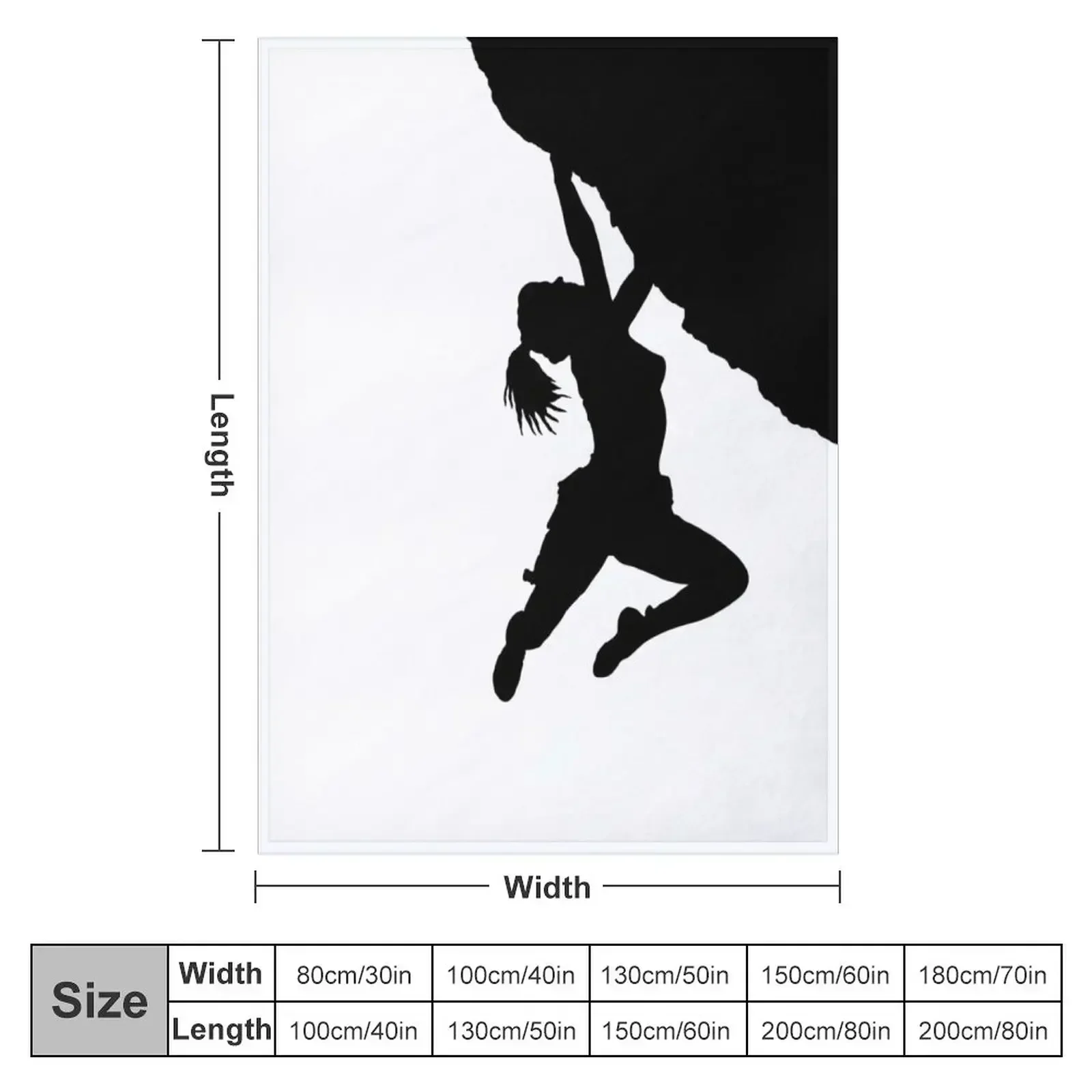 girl bouldering silhouette Throw Blanket Bed Fashionable Flannel christmas gifts Shaggy Blankets