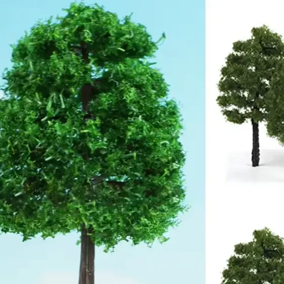 50PCS HO Scale Model Trees 1:100 Ratio 1.4in Plastic Trees For DIY Railway Landscape Scenery Building Garden Decorations