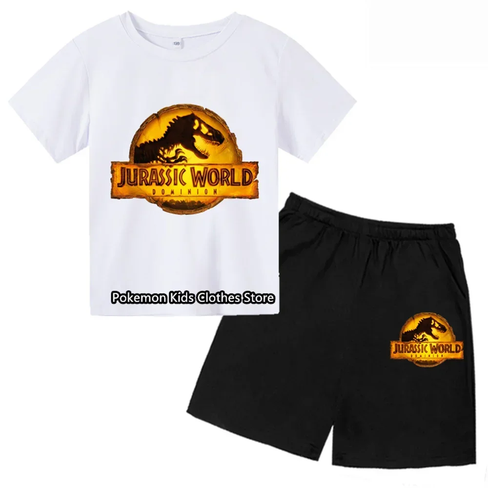 Kids Boys Girls Dinosaur T-shirts Set Cartoon Jurassic World Dinosaur T Shirt Children Birthday Gift Tshirts Baby Clothes