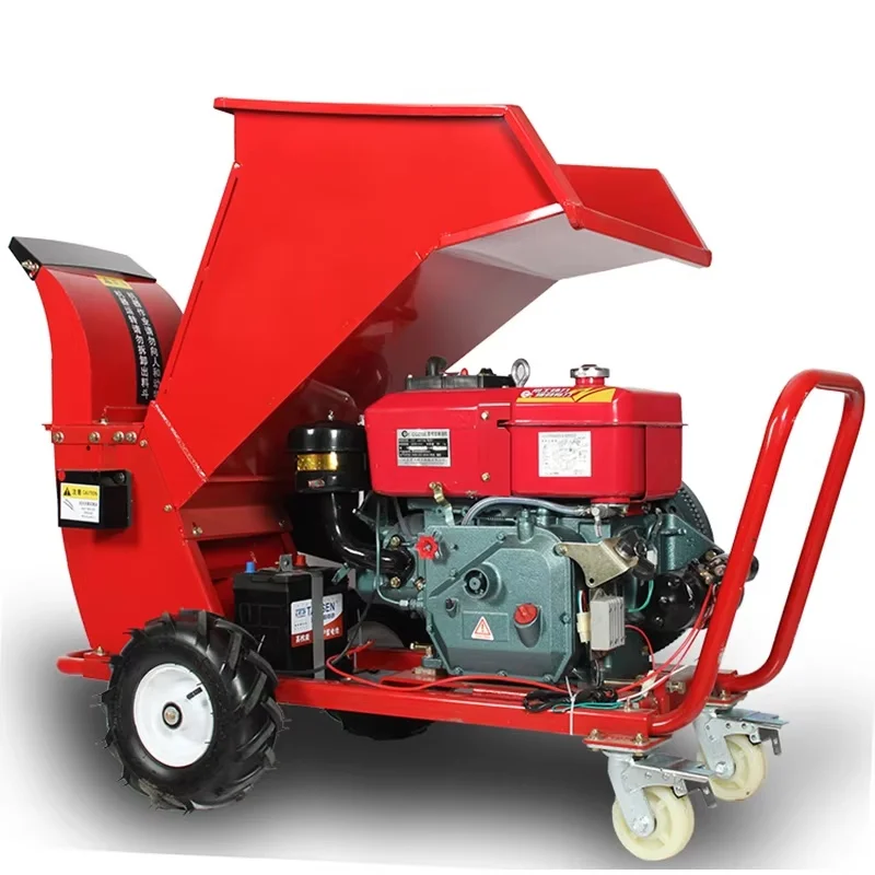 driven tractor diesel engine small wood chipper