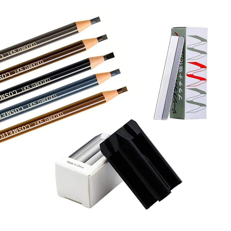 

Waterproof Eyebrow Pencil Sharpen Tip Thin Supplies 3pcs/set Eyebrow Pencil Sharpening Set Permanent Makeup Tattoo Accessory