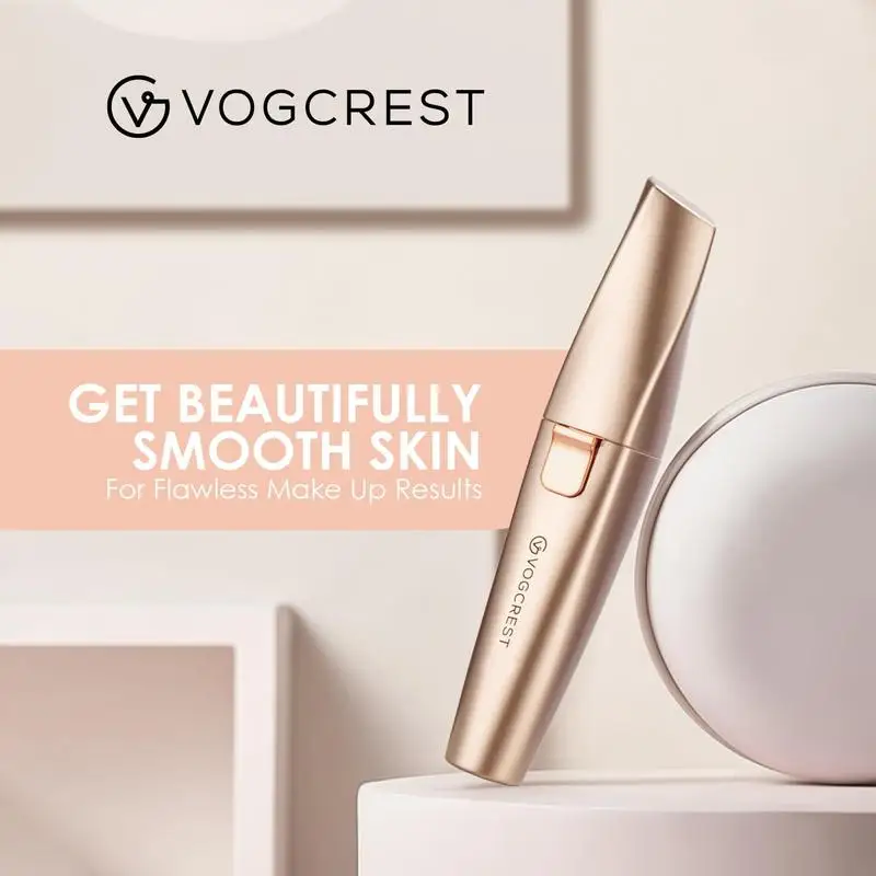 

VG Vogcrest Перезаряжаемая бритва для удаления бровей и лица 2-в-1 для женщин, безболезненная бритва со светодиодной подсветкой, портативный точный дизайн
