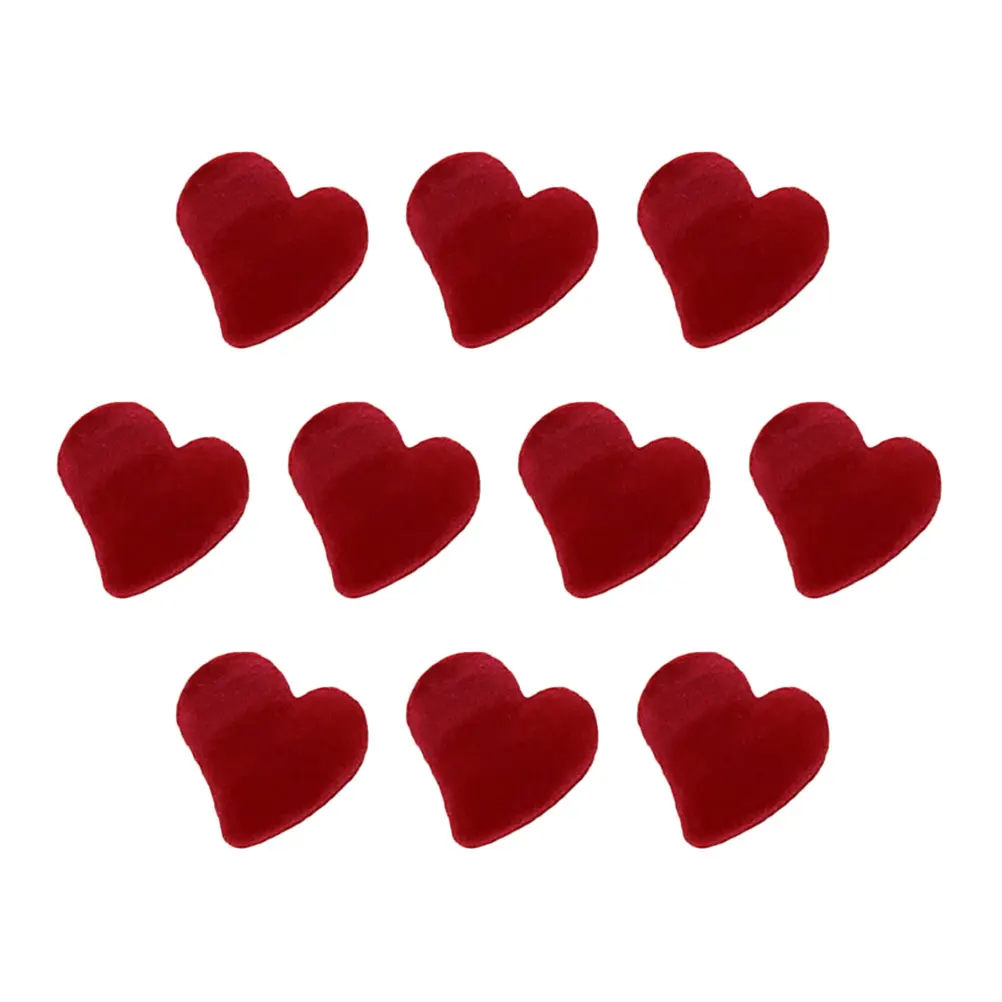 

10pcs Heart Hair Claw Clips Mini Flocking Red Love Pins Small Jaw Clamps for Women Girls Dating Office School Travel