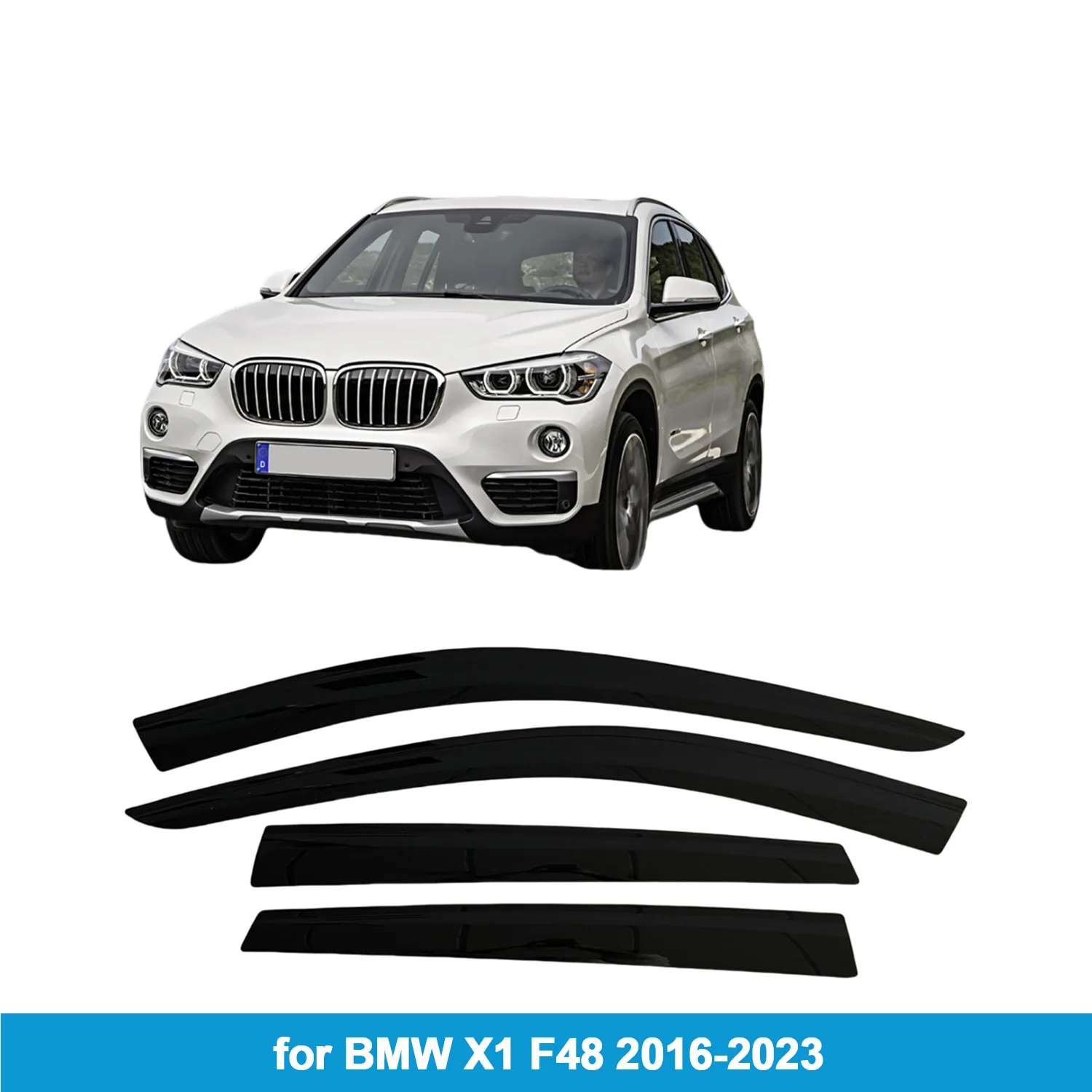 ウィンドウバイザー-bmw-x1-f48-2016-2017-2018-2019-2020-2021-2022-2023-サイドウィンドウディフレクター-厚みのあるレインガード