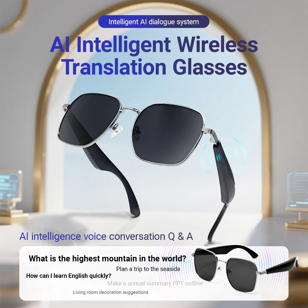 

GY200 Al Intelligent WirelessTranslation Glasses Sunglasses Voice Remote Control Music Eyewear Waterproof Eyeglasses spectacles