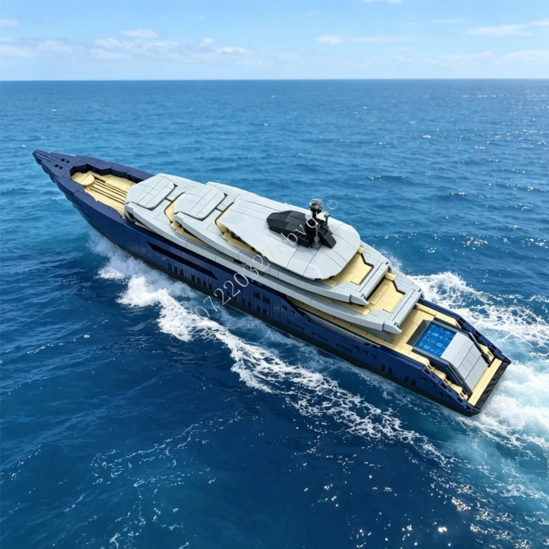 1671PCS MOC Luxury Yacht Custom Puzzle Warship Model Technical  Set DIY Assembly Creative Adult Puzzle Education Toy Xmax Gift