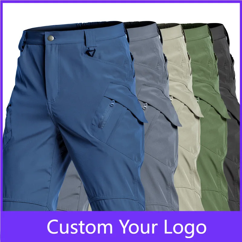 

Мужские рабочие брюки-карго, строительные тактические водонепроницаемые брюки в стиле милитари для пешего туризма, рыбалки и путешествий с несколькими карманами