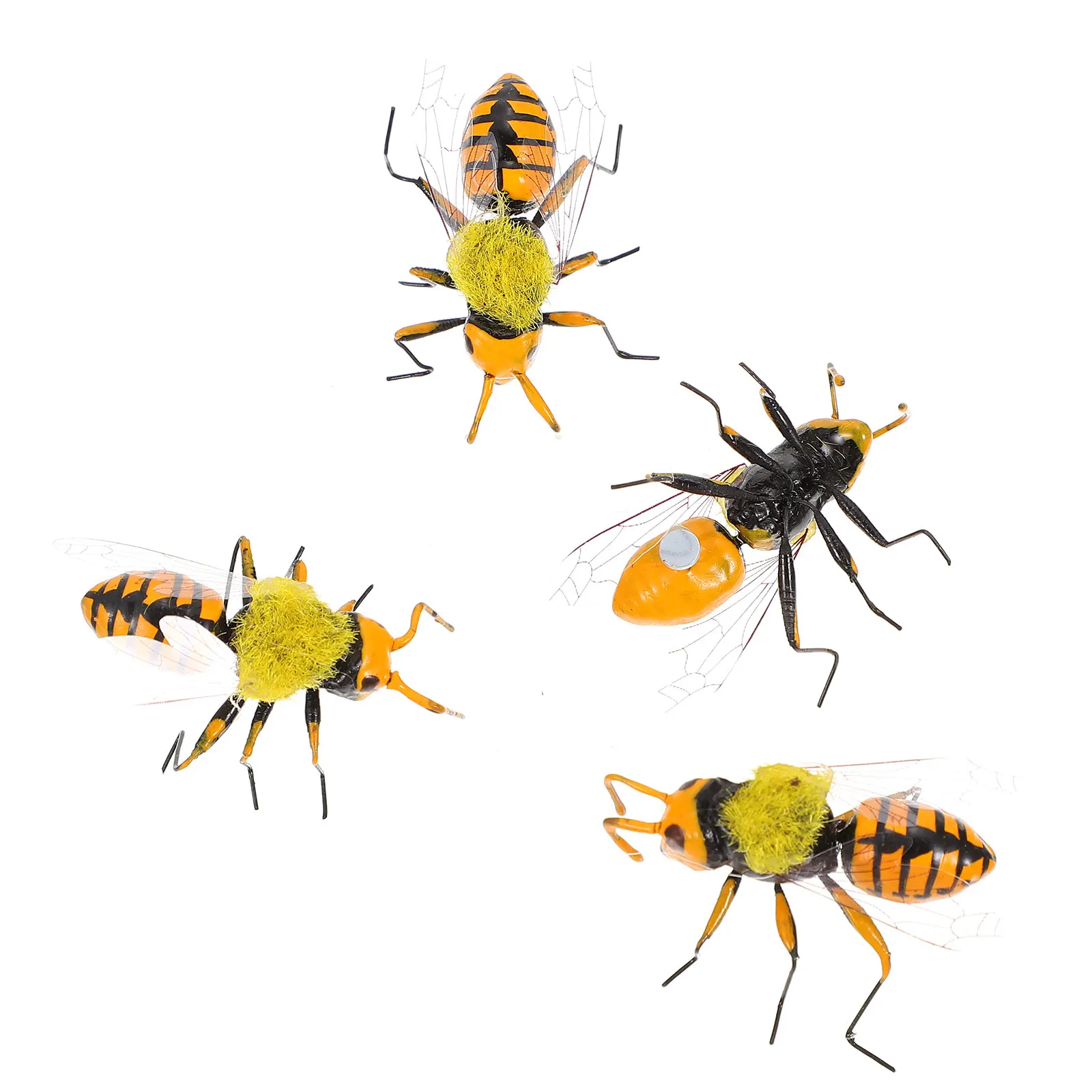 

4pcs Supplies Simulation Insect Decoration Bee Figurines Clay Insect Decor Garden Yard Decoration Puzzle Garden Bee Statue