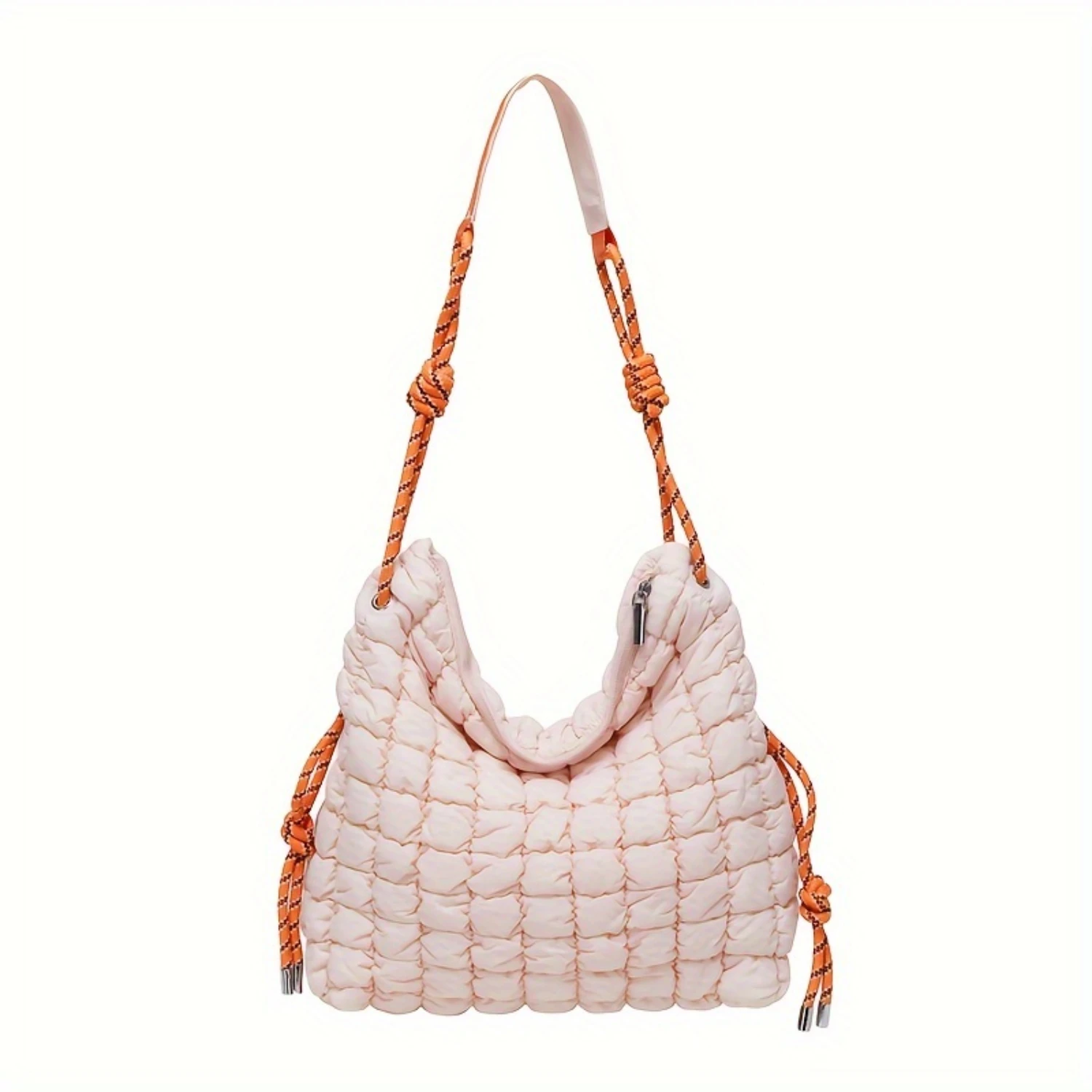 Puffer Quilted Shoulder Bag, Cloud Ruched Crossbody Bag, Lightweight Padded Hobo Bag - School Work Travel