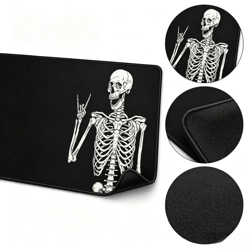 Cool Skeleton Large Game Mouse Pad  PC Laptop Office Home  Desk Mat Non‑Slip Rubber Keyboard Mousepad Durable Smooth TCG PlayMat