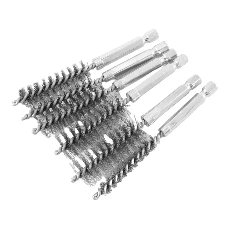 A98E-6 Pcs Wire Brushes For Drill,Stainless Steel Small Wire Brush In Different Sizes,For Cleaning,Cleaning Wire Brush Set