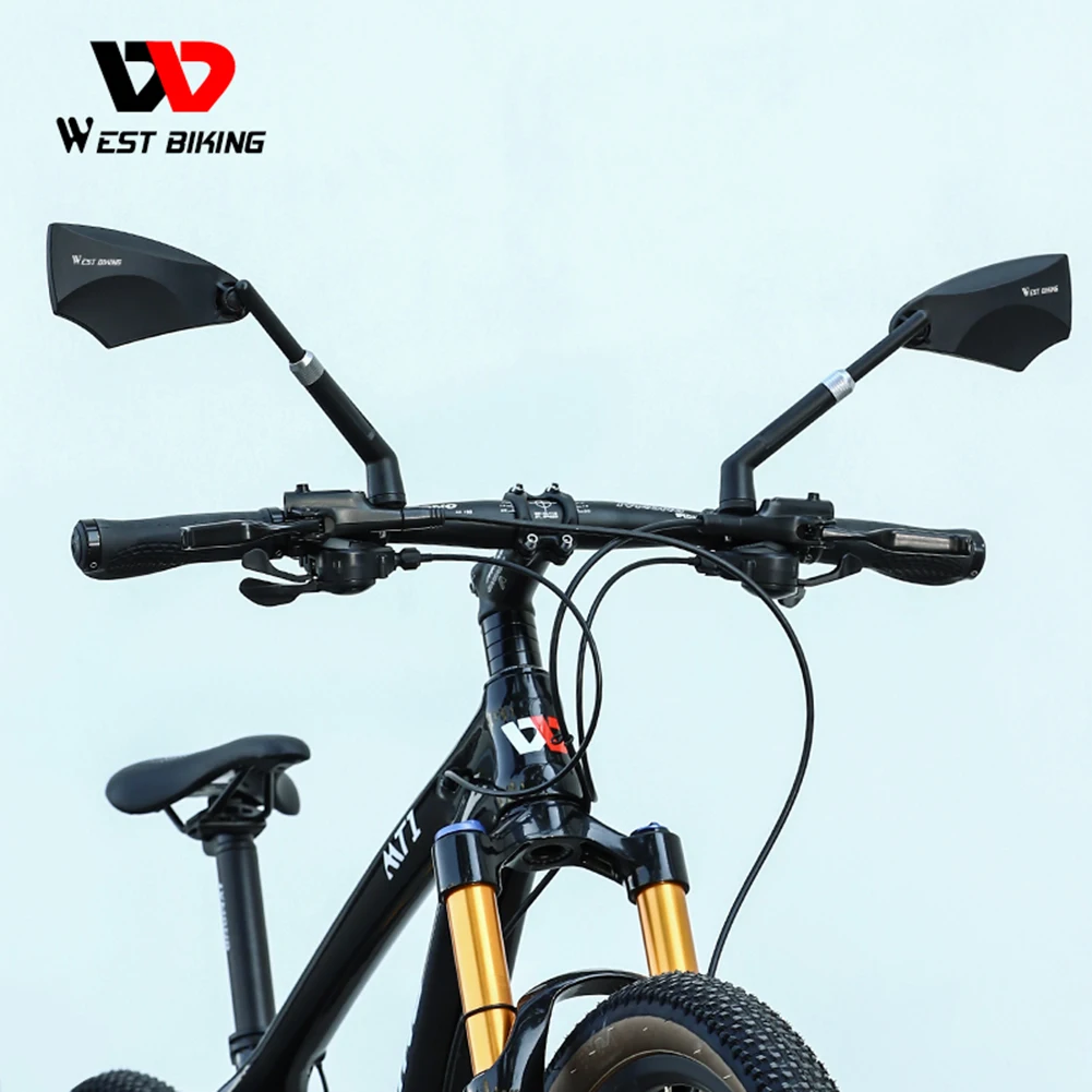 WEST BIKING Anti-Glare Bicycle Mirror Handlebar Rear View Mirror Wide Range Back Sight Reflect Mirror Scooter Bike Accessories