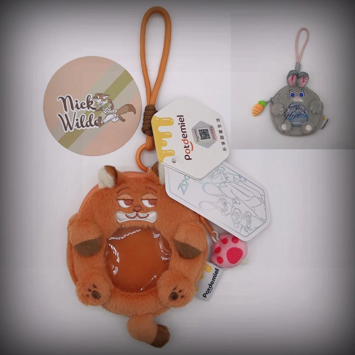 

Zootopia Animation Peripheral Keychain Disney Coin Purse Bag Doll Nick Judy Leopard Rabbit Officer Cute Coin Bag Storage