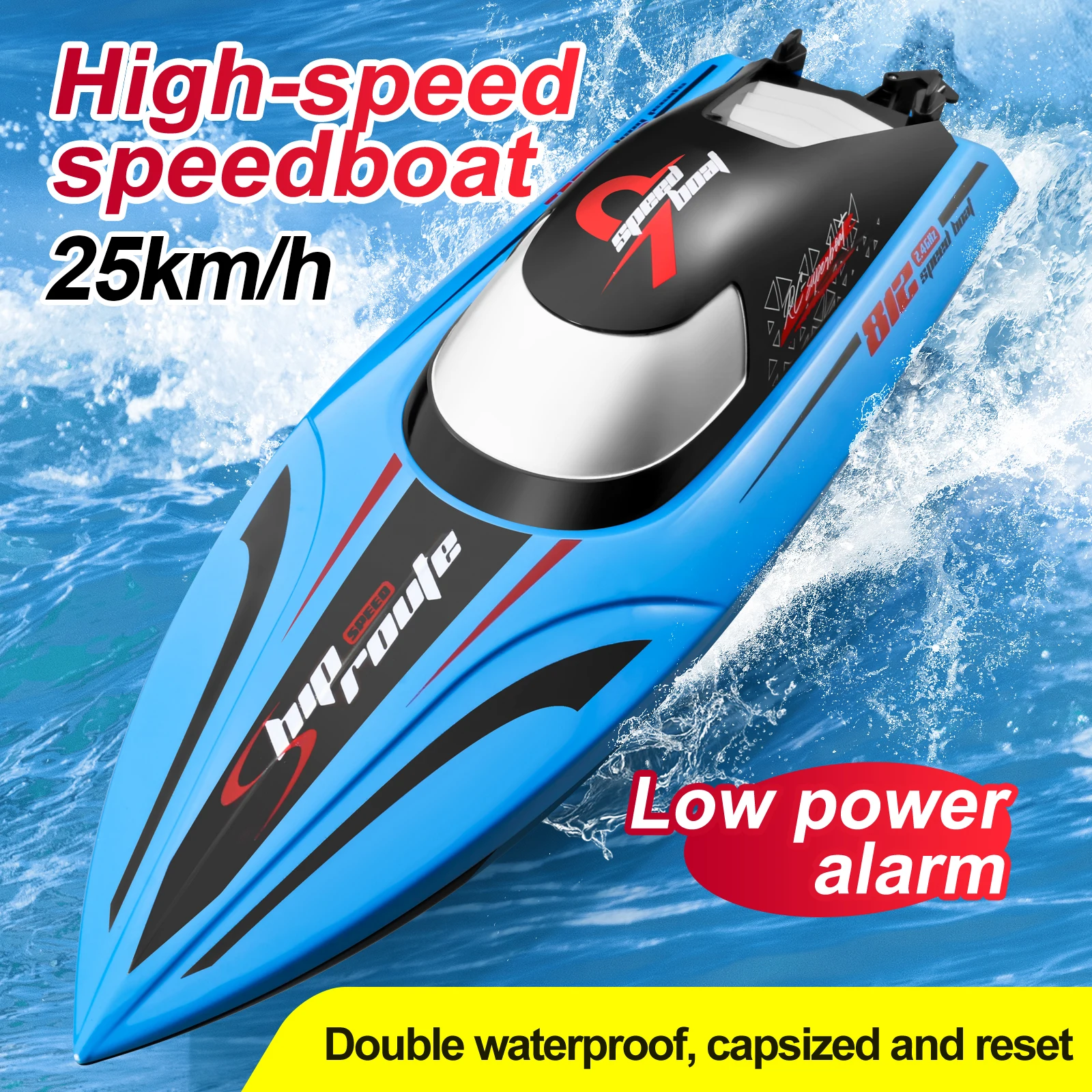 2.4G RC Boat High-speed 25KM/H Remote Control Racing Ship Water Speed Boat Long Endurance Waterproof Toys For Boys Kids Gifts