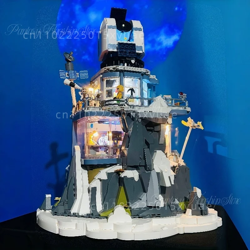 

Строительный блок Observatory on A Cliff, крупномасштабная сборка, строительные модели, украшения с видом на улицу, проекционные игрушки, коллекция, подарок
