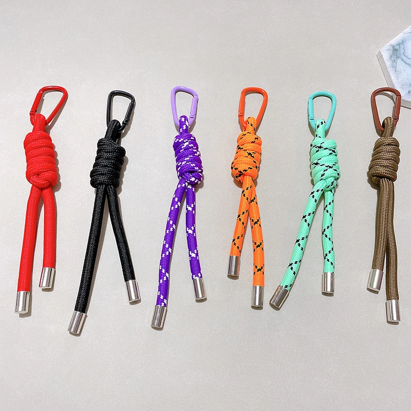 Nylon Handmade Rope Keychain Y2K Fashion Bag Pendant Jewelry DIY Colorful Pendant Gift