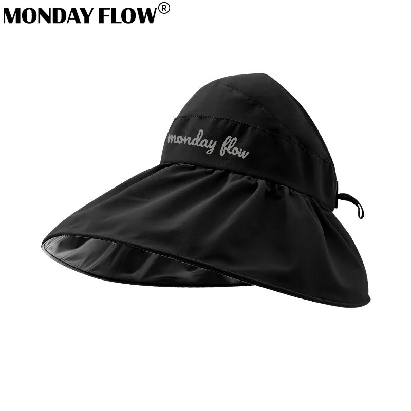 Monday Flow Empty Top Golf Hat Women Men Beach Cap Summer Uv Sunscreen Sun Protection Golf Hat Running Sports Golf Visor Cap