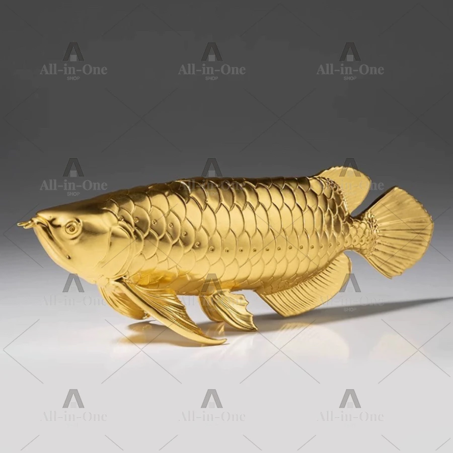 2023 HOME Company shop decor stock market Money drawing Auspicious 24k gold plating Good luck copper gold Dragon Fish Arowana