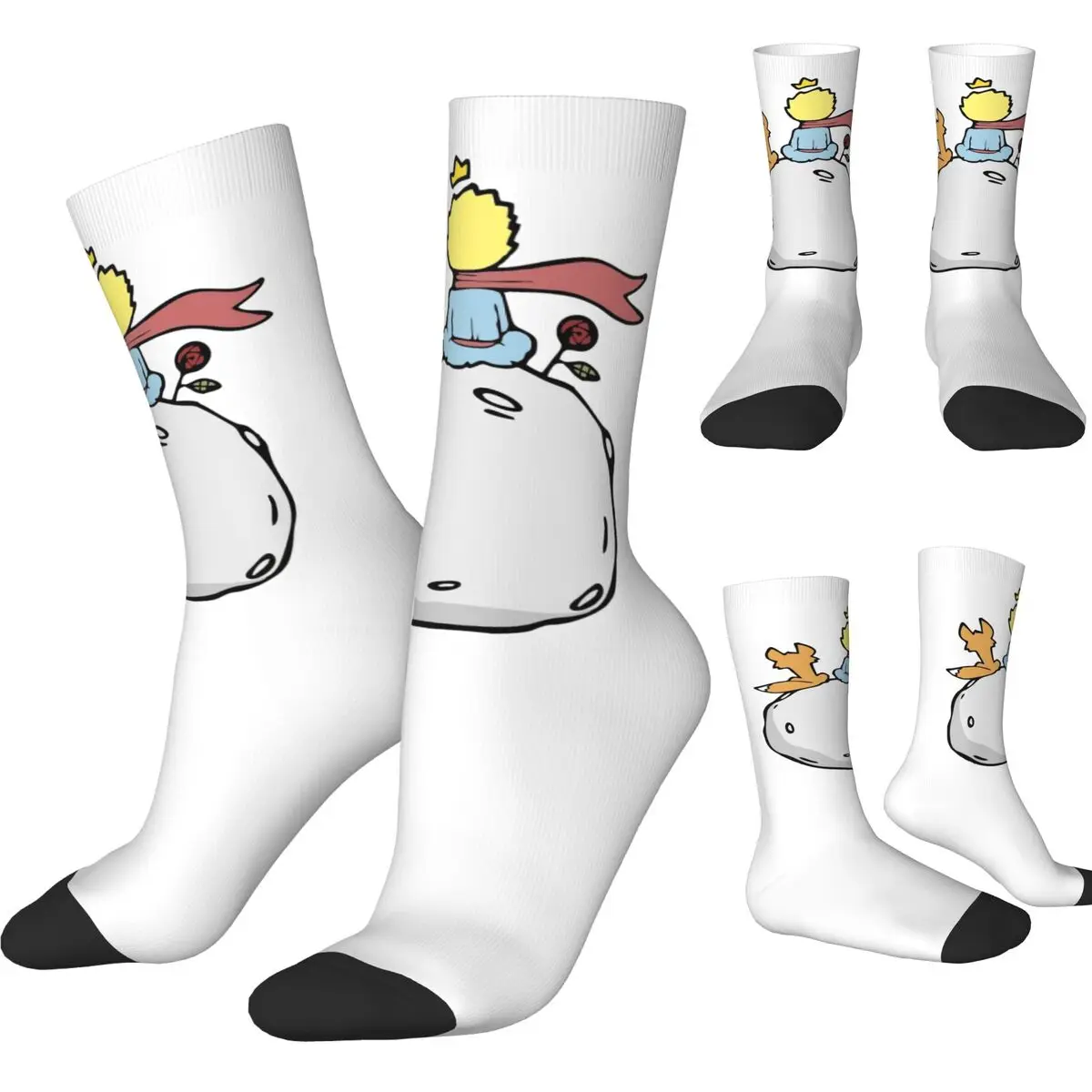 

Детские готические чулки, женские и мужские мягкие носки средней длины для бега, весенние нескользящие носки с принтом