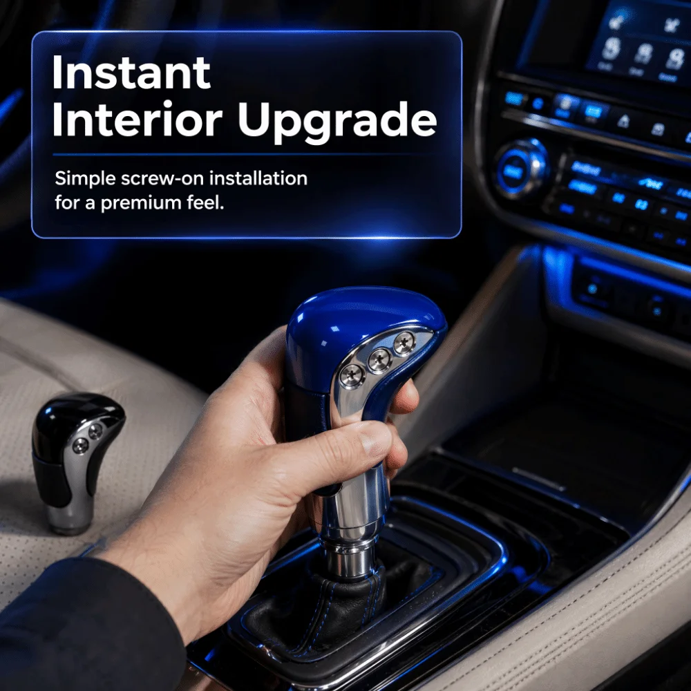 ABS Leather Wrapped Gear Shift Knob Modified Universal Gear Shifter Handle Comfort Grip Manual Transmission Gear Stick Head