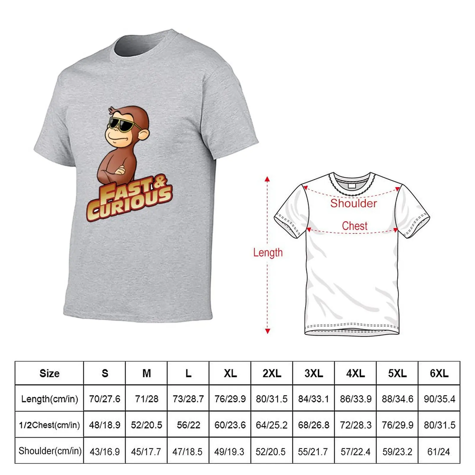 funny and cool curious george monky T-shirt anime clothes shirts graphic tees cute clothes oversized t shirts for men