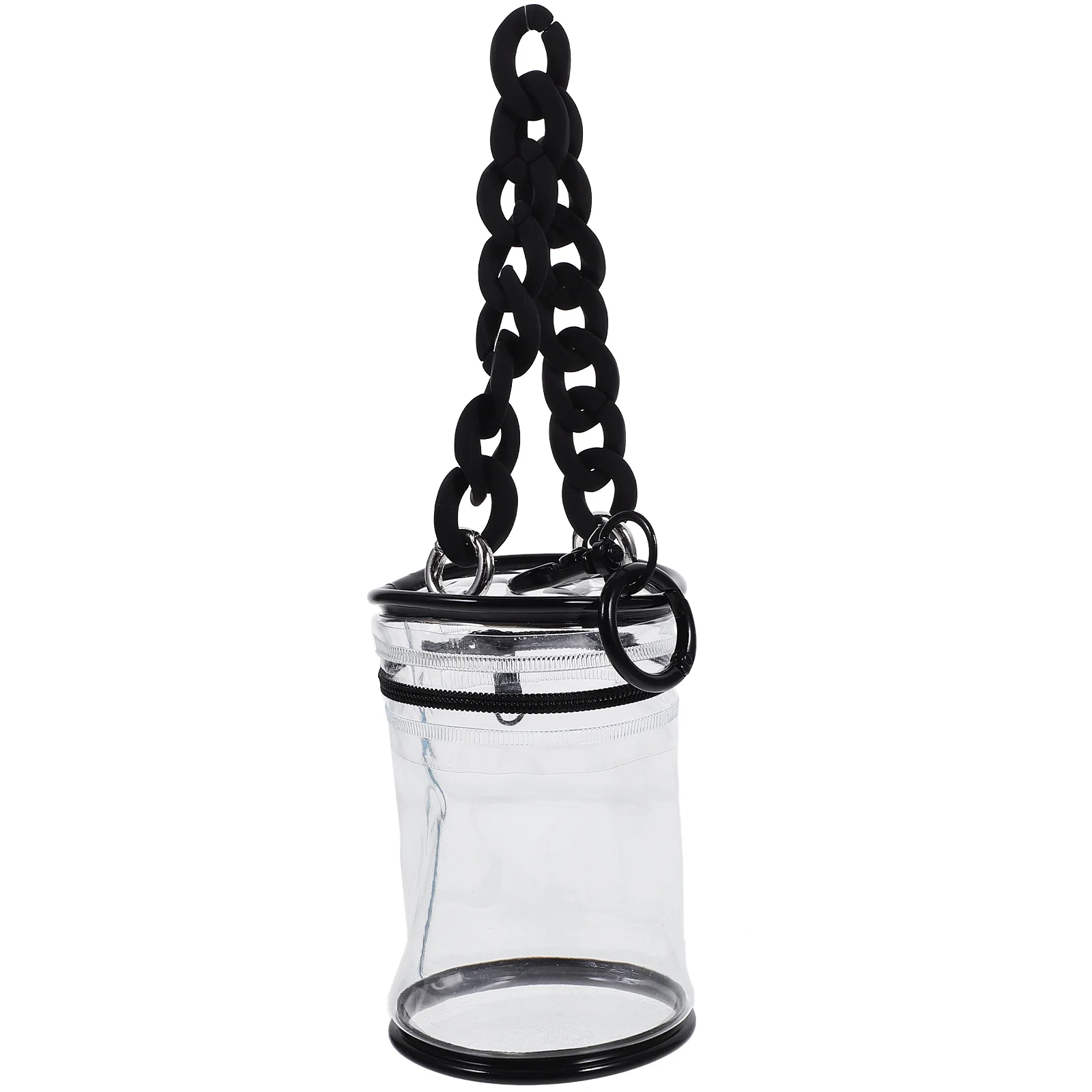 

1 Set Figure Display Bag with Chain Small Storage Bag Collectibles Display Case Clear Figure Display Bag