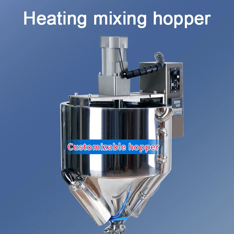 Heating Chocolate Honey Cream Hot Juice Sauce Jam Filler Paste Filling Machine for With Heating and Mixing Hopper