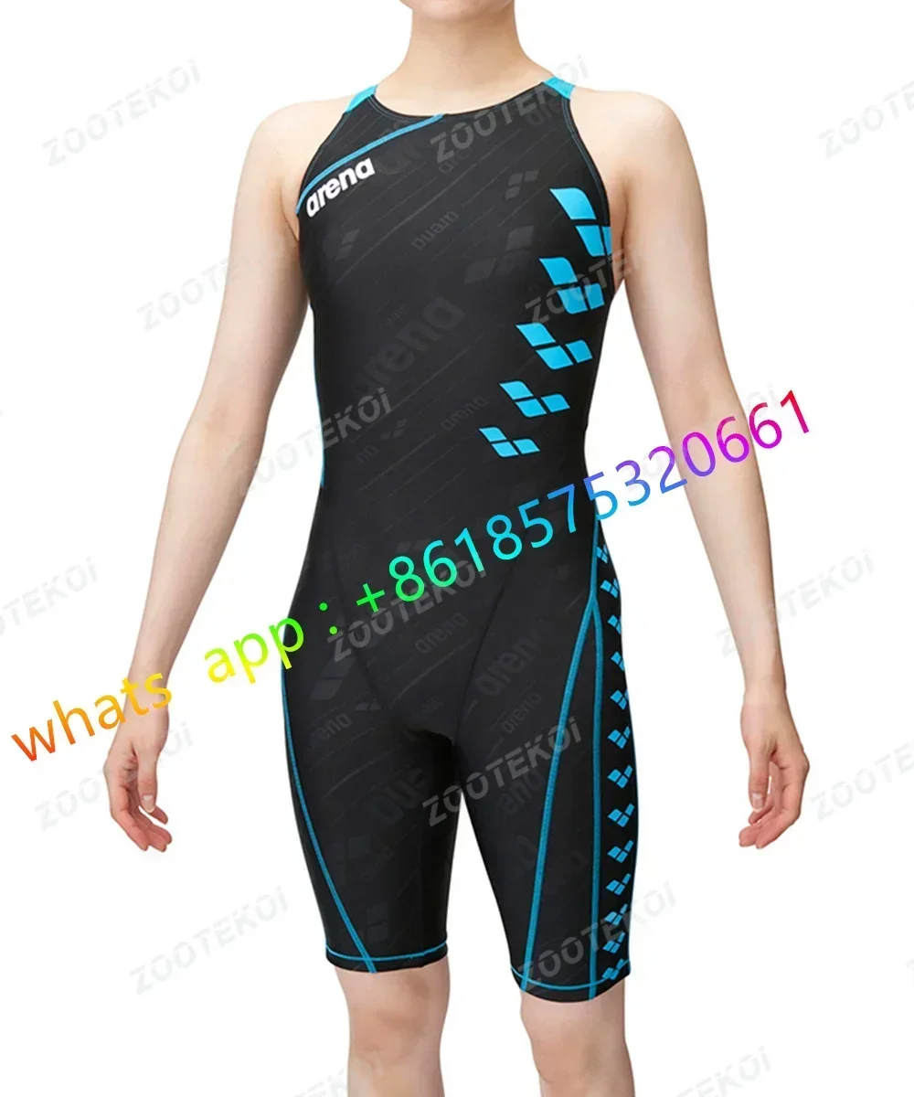 Trajes de baño de competición hasta la rodilla, traje de baño de una pieza para mujer, traje de triatlón, Bikini, ropa de playa, traje de baño deportivo cómodo