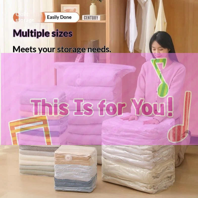 Reusable Compression Empty Bag Sealer Clothes Travel Packing Organizer Vacuum Large Plastic Storage Bags Storing Clothes Blanket