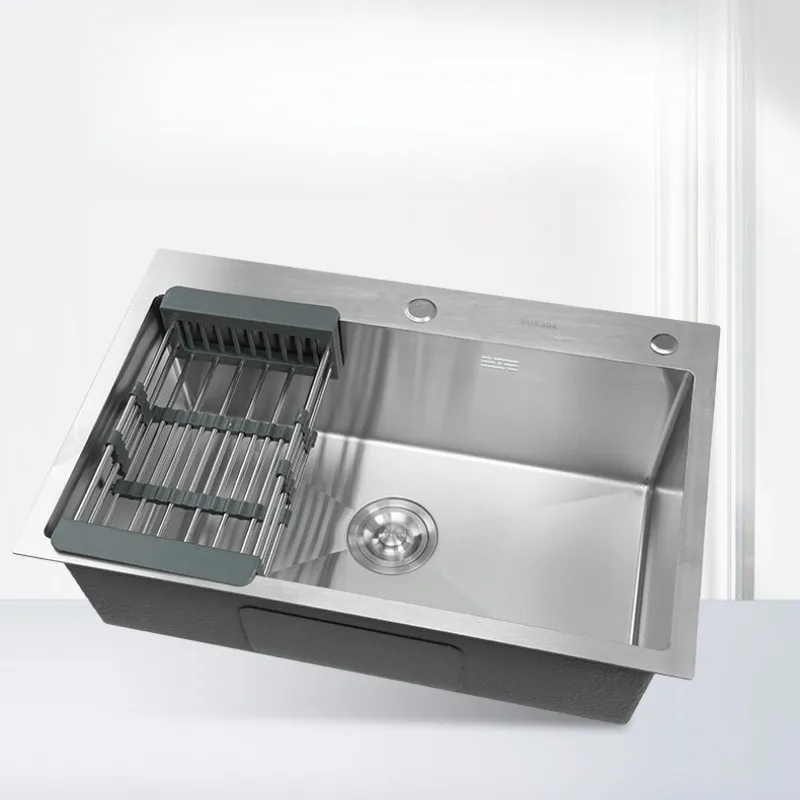 304 Stainless Steel Large Single Bowl Kitchen Sink 3mm Thick 6045 Stainless Steel Sink Sink Bathroom Sink Kitchen