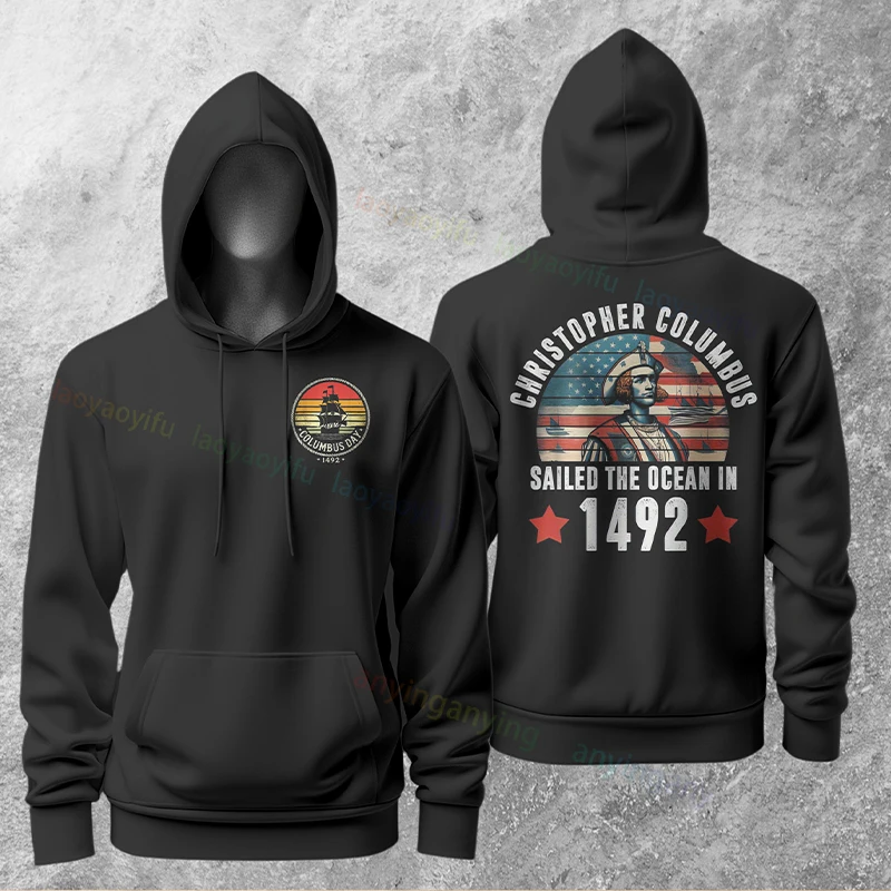 재미있는 공공적 적대자 # 1 1492년 이후 콜럼버스 그래픽 후드티 긴 소매 풀오버 캐주얼 유머 스타일 후드티 아웃도어 스트리트웨어