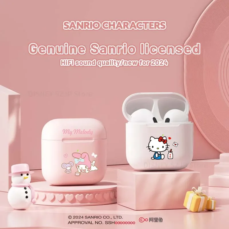 Sanrio Earbuds A4 Hello Kitty Wireless Earphones Bluetooth My Melody Sport Touch Control Gaming Headphones Anime Cartoon Gifts